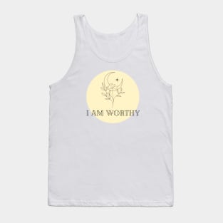 Affirmation Collection - I Am Worthy (Yellow) Tank Top